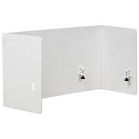 SCHREIBTISCHTRENNWAND Weiß Soloa - Creme, Kunststoff (210/61/1cm) - Beliani