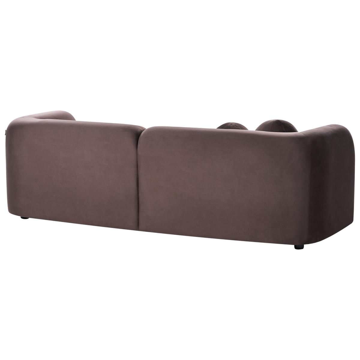 SOFA-SET 4-Sitzer Samtstoff Dunkelbraun Leiren - Braun, Textil (224/68/87cm) - Beliani
