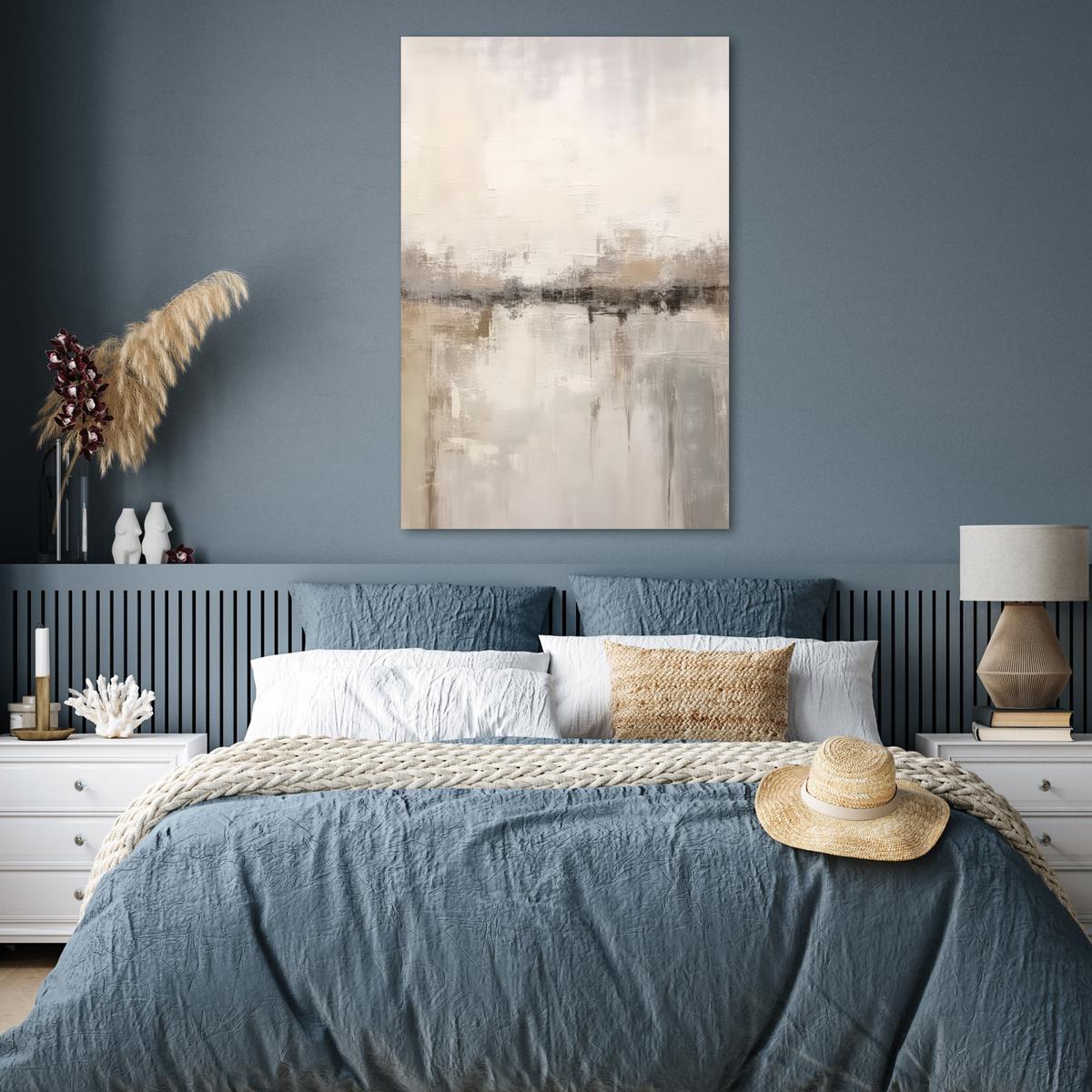POSTER Moderne Kunst - Abstrakt - Beige Wandbild Schlafzimmer 80x120 cm - Beige, Papier (80/120/0.1cm) - MuchoWow