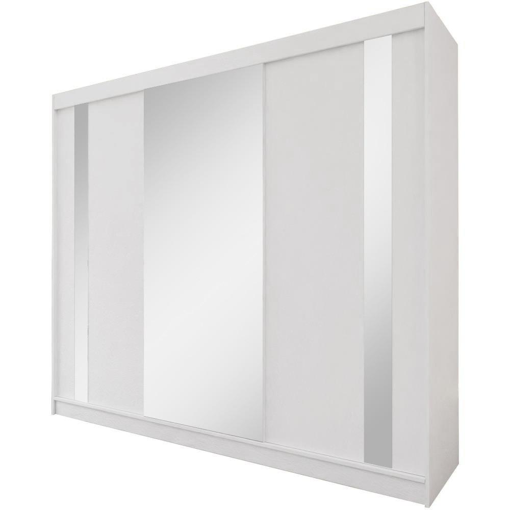 SCHWEBETÜRENSCHRANK Gaja 240/216/61 weiß mit Spiegel - Weiß, Holzwerkstoff (240/216/61cm) - Beautysofa