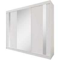 SCHWEBETÜRENSCHRANK Gaja 240/216/61 weiß mit Spiegel - Weiß, Holzwerkstoff (240/216/61cm) - Beautysofa