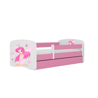KINDERBETT Fee mit Schmetterlingen mit Schublade und Matratze 180/80 - Rosa, Holzwerkstoff (80/180cm) - RAUMHIRSCH FURNITURE