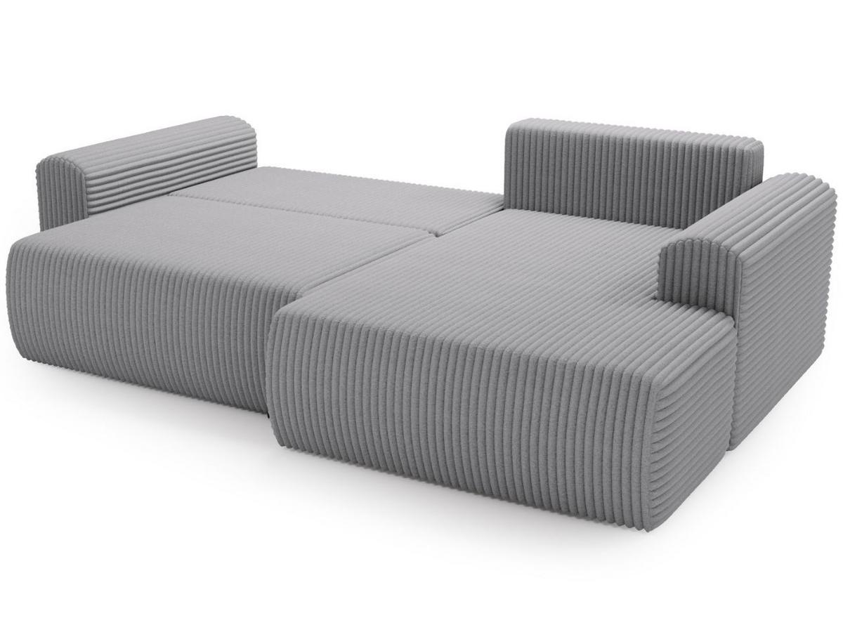 ECKSOFA Belvio Hellgrau Rechts - Hellgrau/Schwarz, Holz/Textil (257/177cm) - Graingold