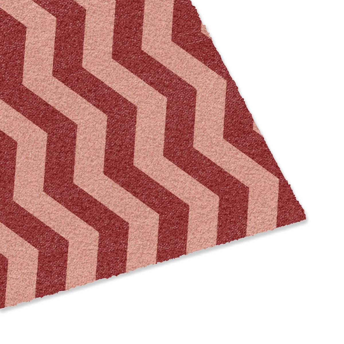 FUSSMATTE Zickzack - Streifen - Muster - Rot Schmutzfänger 60x40 cm - Bordeaux, Kunststoff (60/0.4cm) - MuchoWow