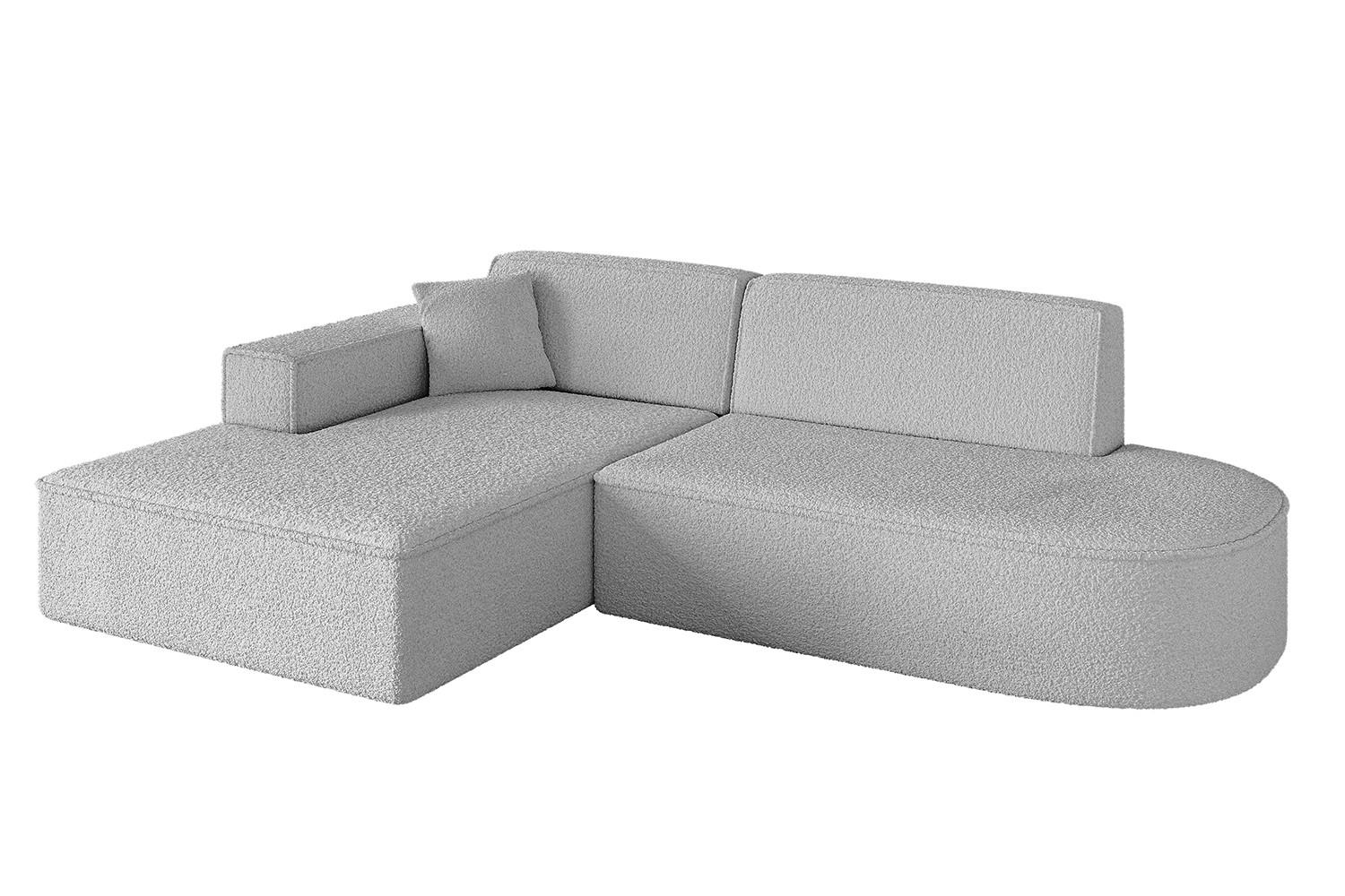 ECKSOFA Ottomane Links IREA-L1-v4 - 232x165x77 cm Hellgrau - Hellgrau, Holzwerkstoff/Textil (232/165cm) - ALTDECOR