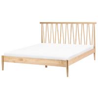 BETT mit Lattenrost 160/200 Kiefernholz Hellbraun Urdos - Hellbraun, Holz (160/200cm) - Beliani