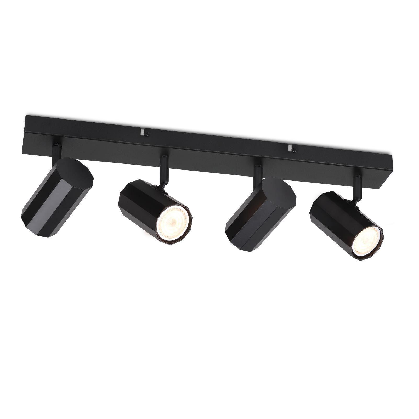 DECKENSTRAHLER Blendend 10.5/5.9/53cm - Schwarz, Metall (10.5/5.9/53cm) - ZMH