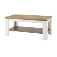 COUCHTISCH weiß Pinie, Eiche hell Landhaus Beistelltisch 120 x 60 cm - Eichefarben/Weiß, Holzwerkstoff (120/60/50cm) - Furn.Design