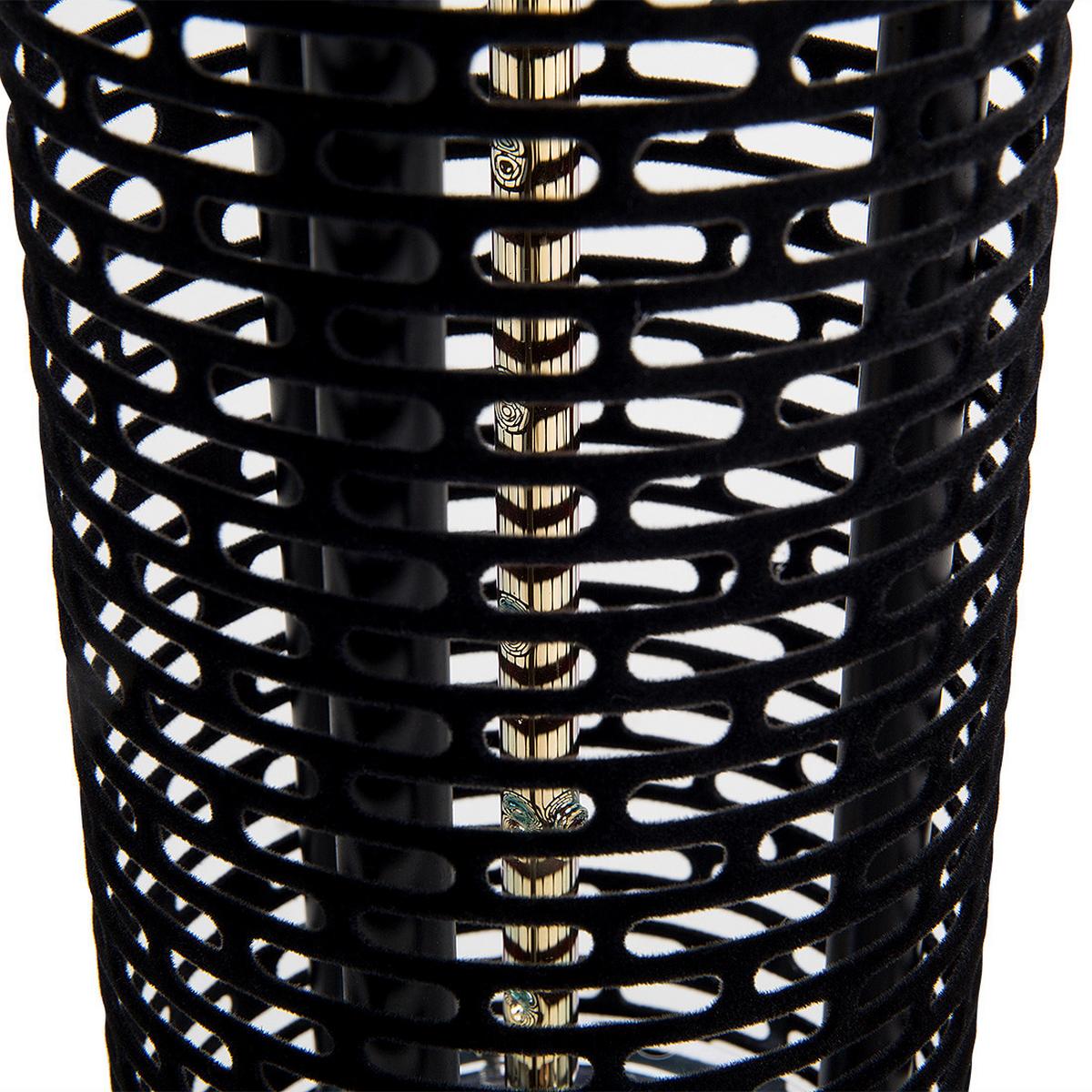 TERRASSENSTRAHLER Schwarz Vezuvio - Silberfarben/Schwarz, Metall (19/64/19cm) - Beliani