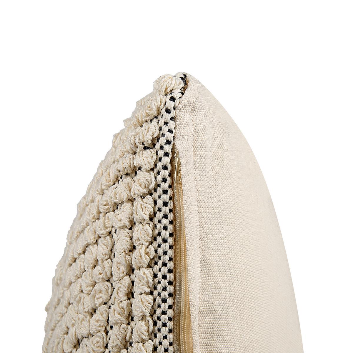 DEKOKISSEN 2er-Set Beige 45/45 cm Howea - Beige, Naturmaterialien/Textil (45/45cm) - Beliani