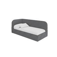 EINZELLBETT Jugendbett mit Bettkasten, Rechts - ELRY 100x200 Dunkelgrau - Schieferfarben, Holzwerkstoff/Textil (100/200cm) - ALTDECOR
