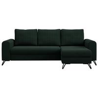 ECKSOFA Axel Samt Grün - Schwarz/Grün, Textil/Metall (242/140cm) - MKS