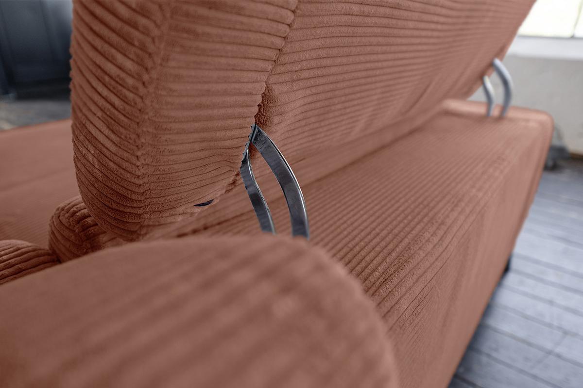ECKSOFA LAISKA Braun Cord - Schwarz/Braun, Textil/Metall (282/177cm) - KAWOLA