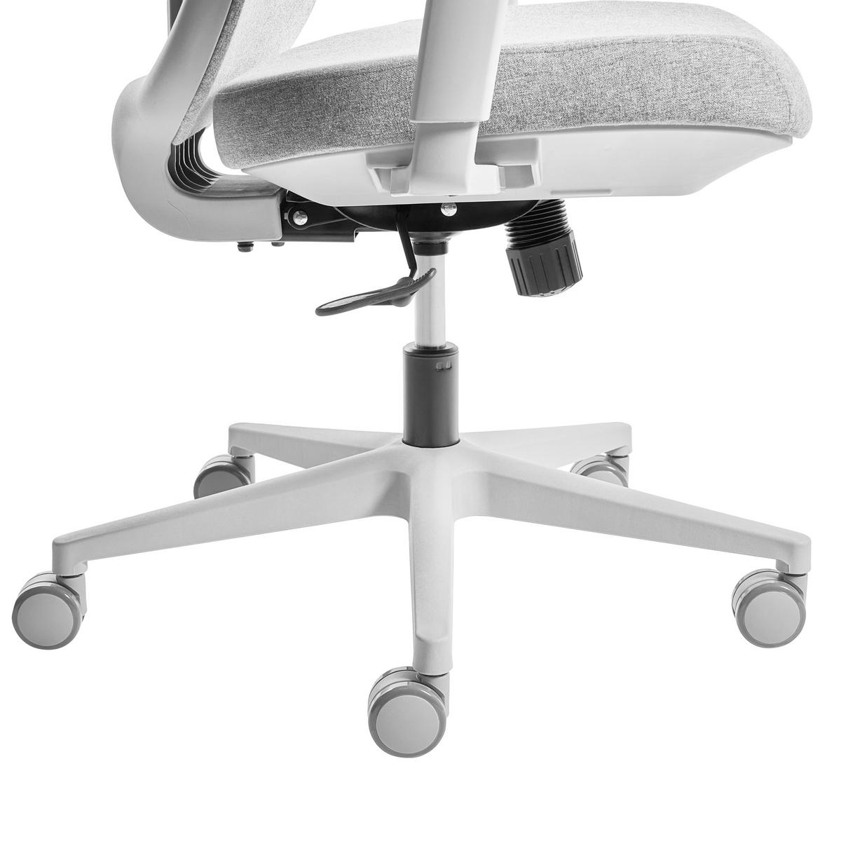 BÜROSTUHL Hellgrau Nemoar - Hellgrau/Grau, Kunststoff/Textil (70/118/70cm) - Beliani