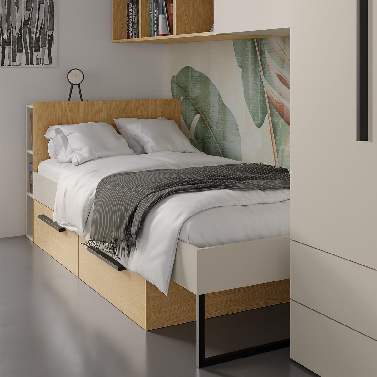 BÜCHERREGAL Largo mit 2 Türen und offenen Fächern, für Jugendzimmer, 90 cm, Kaschmir/Frühlings-Eiche - Kaschmir/Eichefarben, Holzwerkstoff (90/117/40cm) - Beautysofa