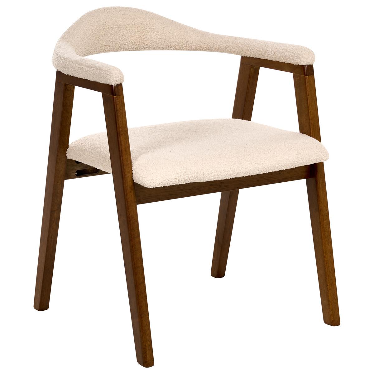 ESSZIMMERSTUHL 2er Set Holz Dunkelbraun Oneco - Beige/Braun, Holz (56/72/62cm) - Beliani