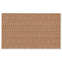 FUSSMATTE Braun - Rosa - Geometrisch - Gemustert Türmatte 150x90 cm - Braun, Kunststoff (150/0.4cm) - MuchoWow