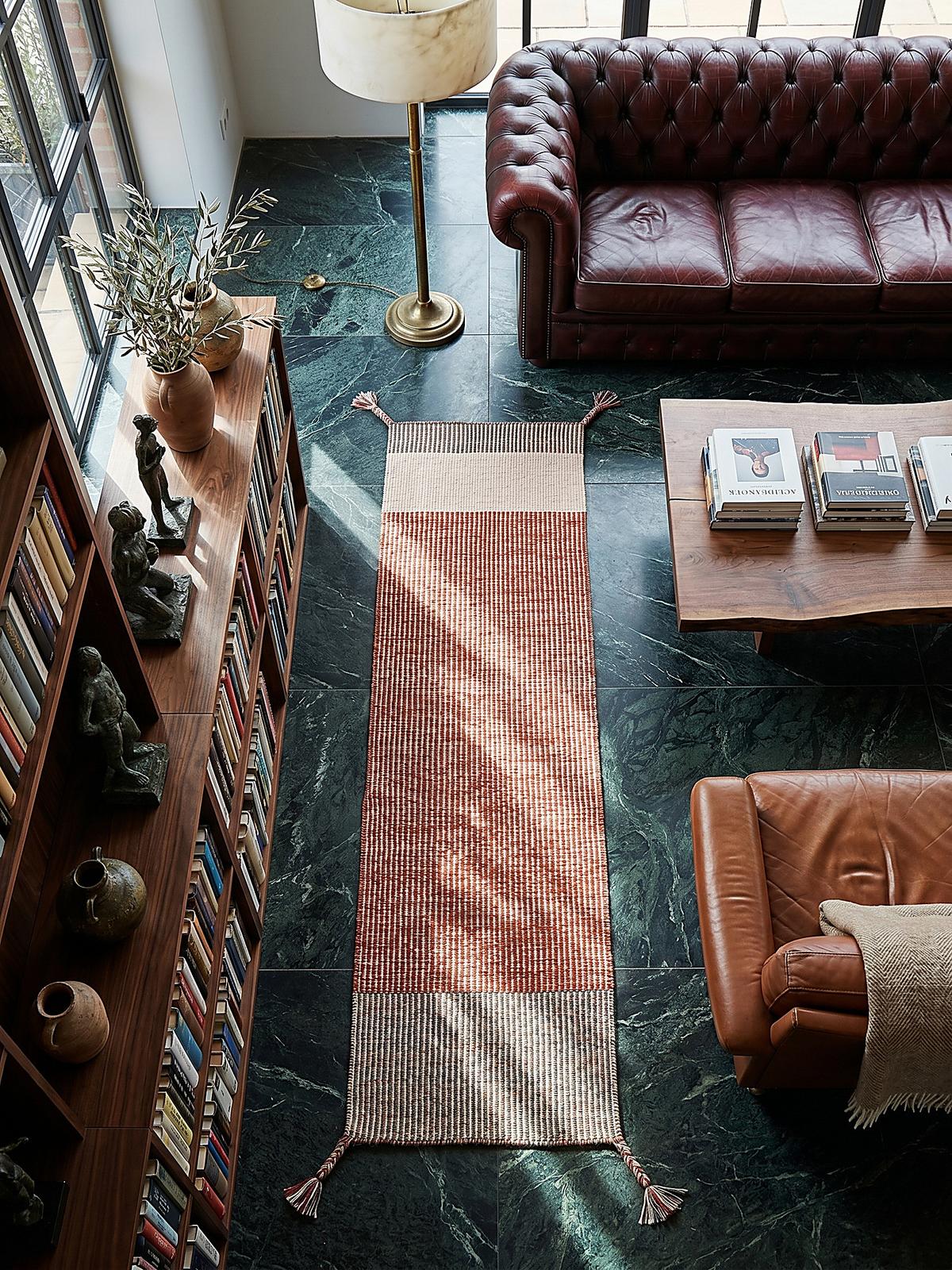 WOLLTEPPICH handgewebt WEY, gestreift, Rot, 60 x 200 cm - Rot, Textil (200/60cm) - KADIMA DESIGN