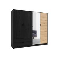 KLEIDERSCHRANK Graphit Schwarz, Eiche Artisan 221/203/54 - Eiche Artisan, Holzwerkstoff (221/203/54cm) - RAUMHIRSCH FURNITURE