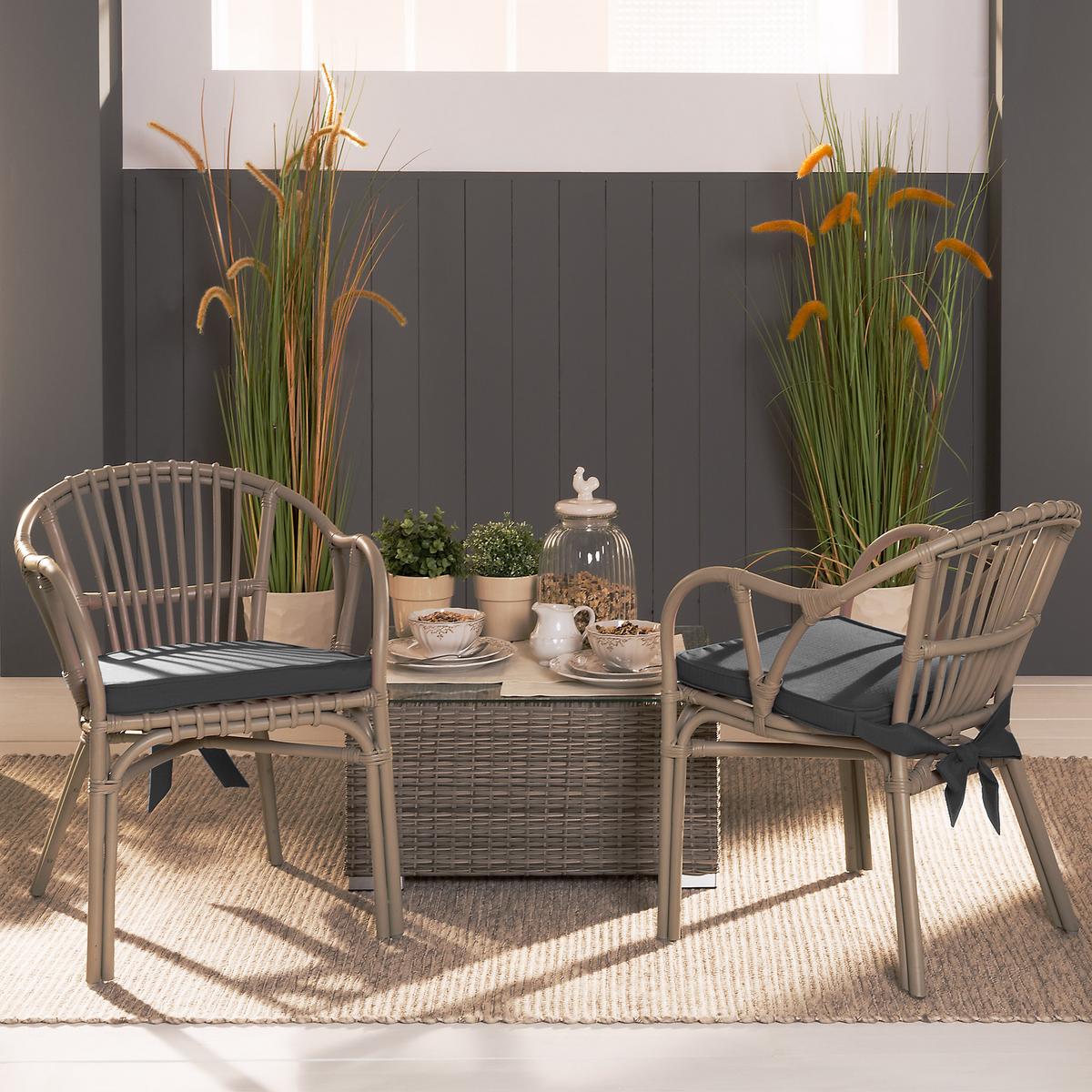 STUHLKISSEN Loft SK 45x40x5cm Graphitgrau (8tlg) - Dunkelgrau, Textil (45/40/40cm) - Beautissu 