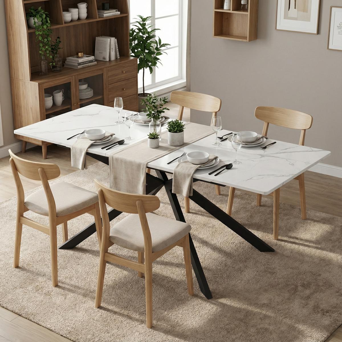 ESSTISCH ausziehbar 150–180 cm in Marmor-Optik - Grau, Holzwerkstoff (70/180/76cm) - Urban Meuble