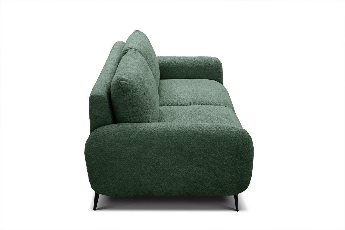 SOFA FEBE 3-Sitzer, olivgrün - Schwarz/Olivgrün, Holz/Textil (190/82/96cm) - Wozimo