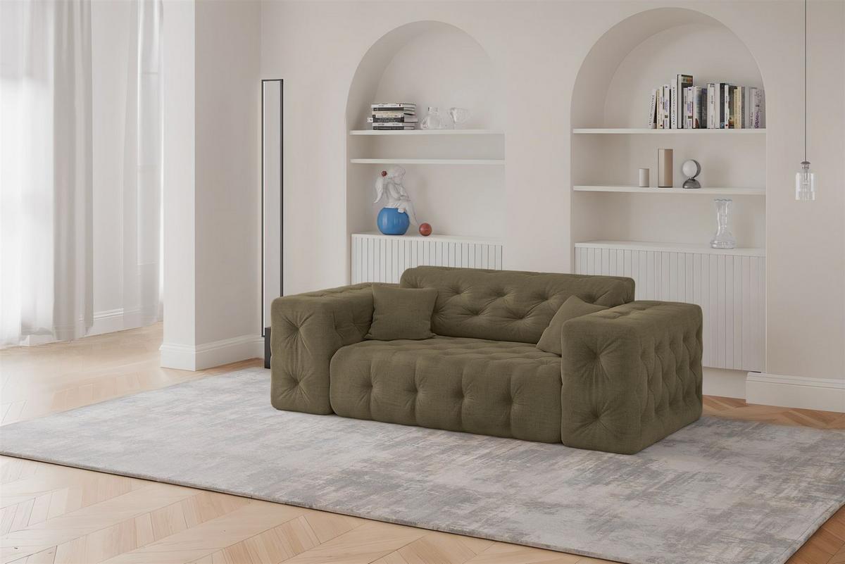 SOFA 2-sitzer Chantal In Moly - Grün, Holzwerkstoff/Textil (186/78/96cm) - Fun Möbel