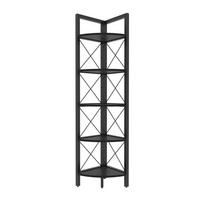 ECKREGAL 5 Regale schwarz H160 cm - Remo - Schwarz, Holzwerkstoff (33/160/30.5cm) - Calicosy