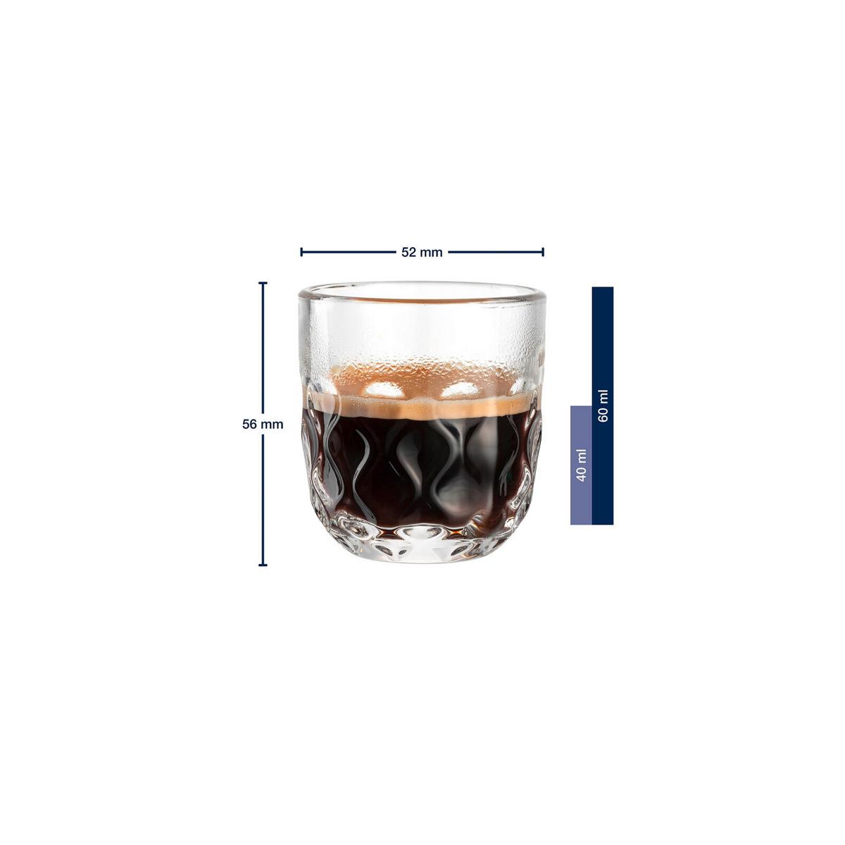 ESPRESSOGLÄSER (2) Gocce transparent 60 ml 6er Set - Transparent, Glas (0.06L) - Leonardo Living