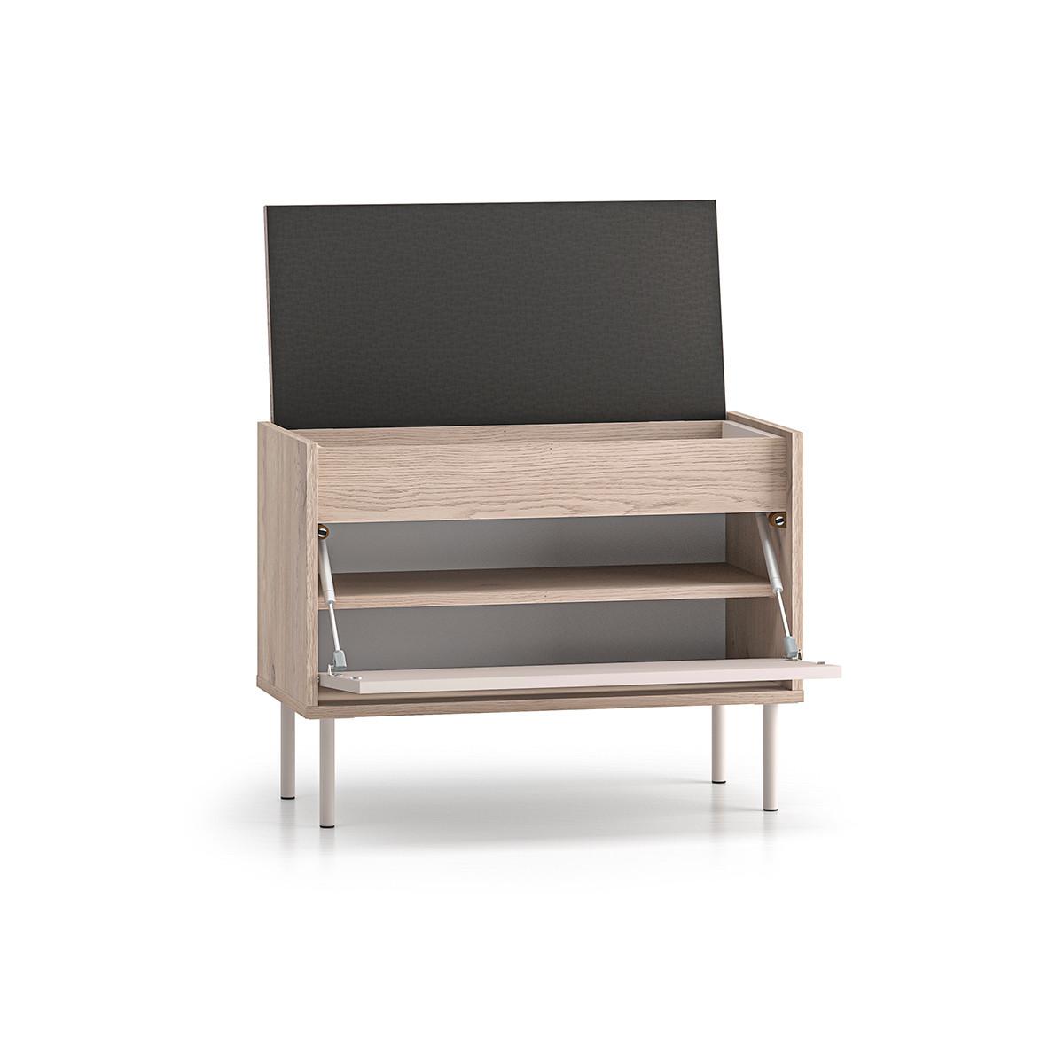 SCHUHMÖBEL Alos Kaschmir und Holz - Beige, Holzwerkstoff (69/55/34cm) - Petits-meubles