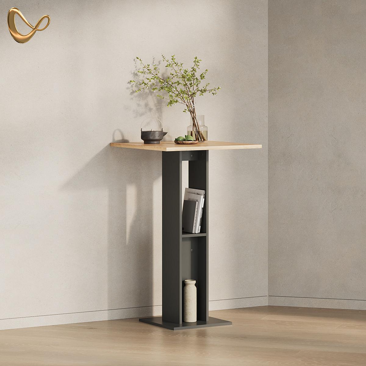 BARTISCH Regusa Goldkraft Eiche/Anthrazit 65 x 65 cm - Honigeiche/Anthrazit, Holzwerkstoff (65/65/106cm) - Livinity®