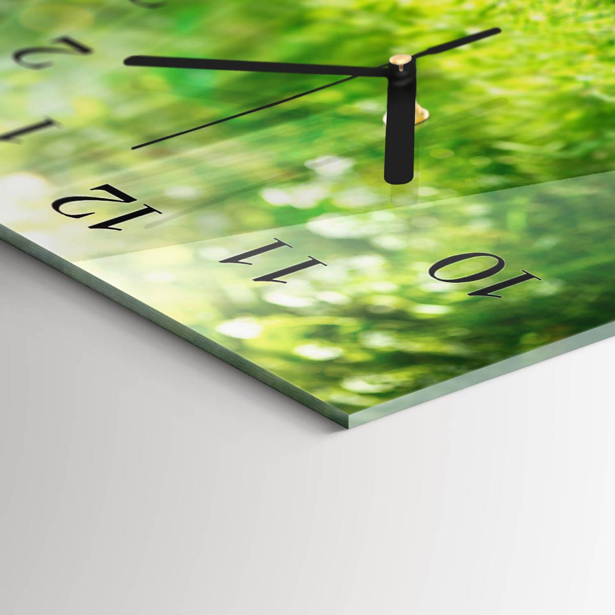 WANDUHR aus Glas 60x30 cm - Ein Korb mit Äpfeln - Grün, Glas (60/30/0.4cm) - TULUP