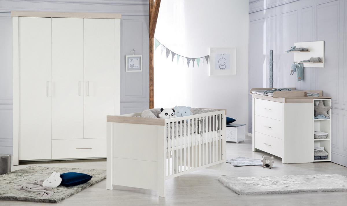 BABYZIMMER-SET Lucy 2-teilig - Weiß, Holzwerkstoff (76/82/144cm) - Roba