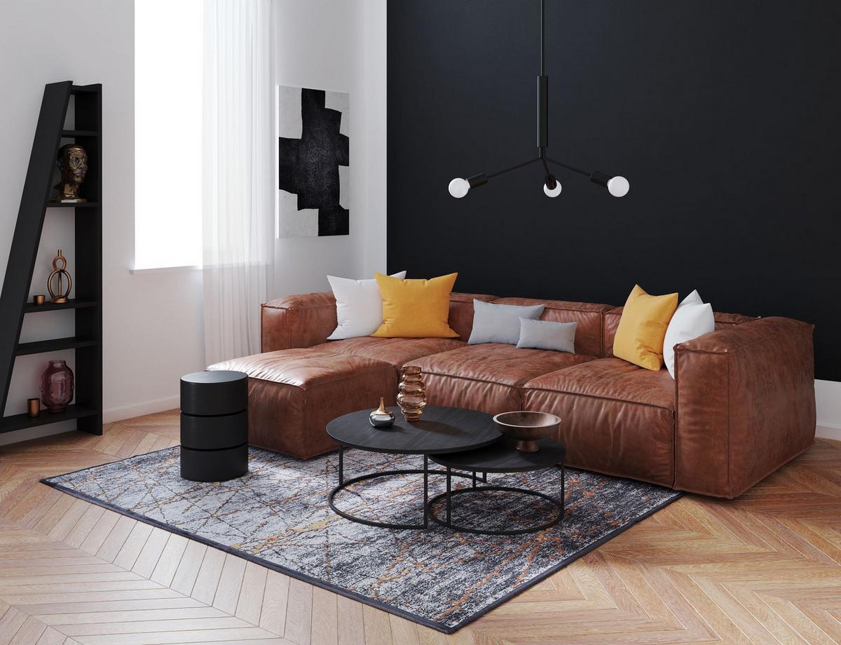 FLACHWEBETEPPICH Orelia 120x180 cm - Goldfarben, Textil (120/180cm) - Gino Falcone