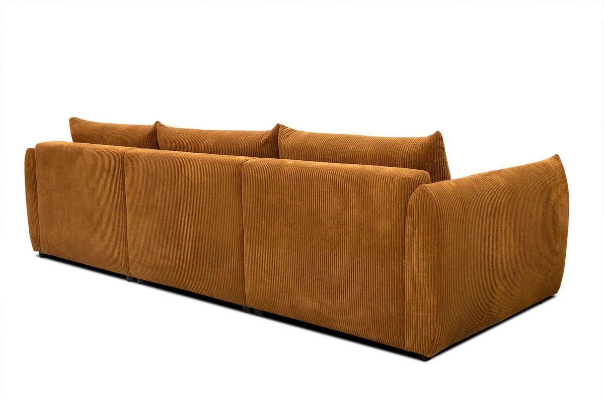 ECKSOFA TAUER 5-Sitzer, honig - Schwarz/Honig, Holzwerkstoff/Kunststoff (294/173cm) - Wozimo
