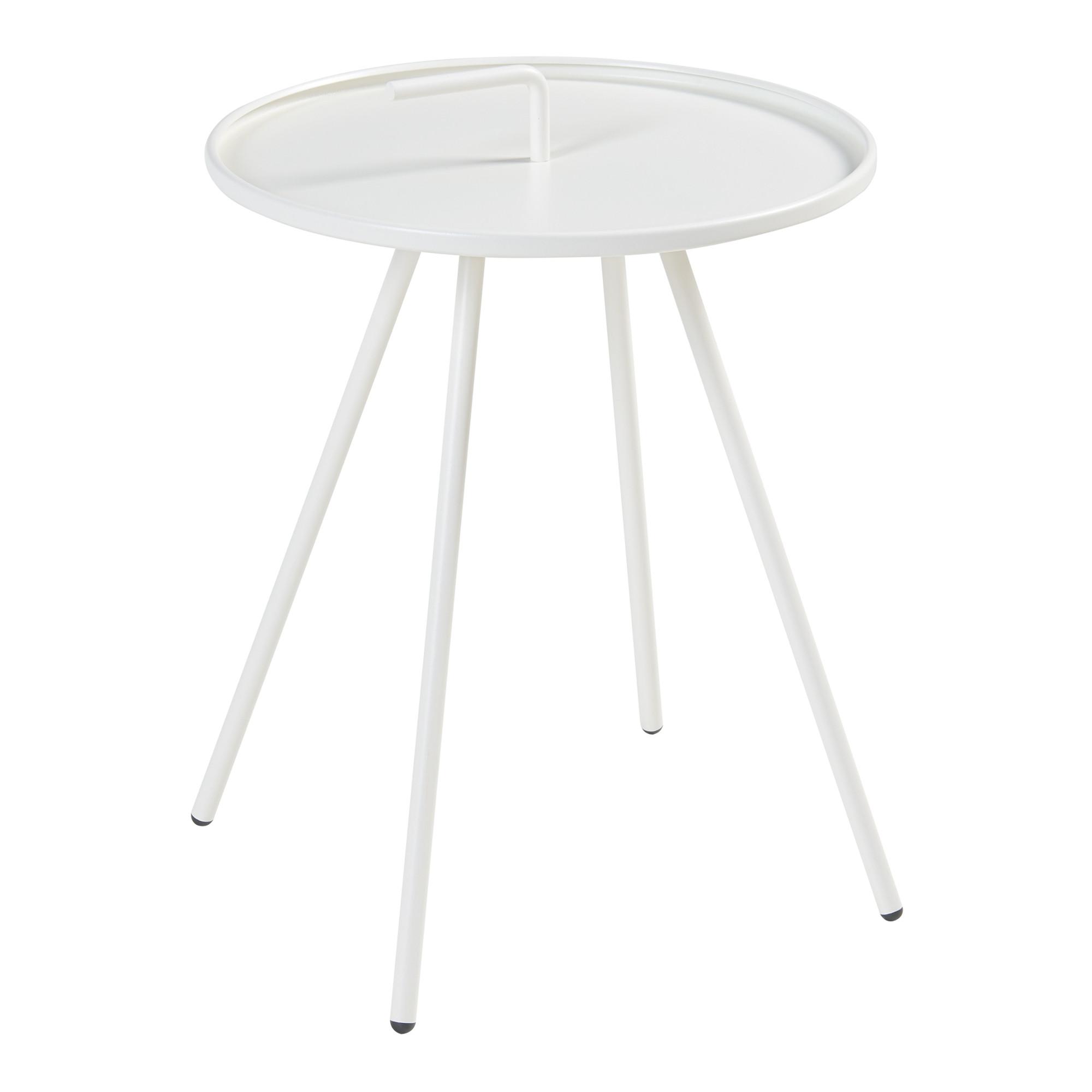 GARTEN-BEISTELLTISCH Fosen - Weiß, Metall (42/42/55cm) - [en.casa]