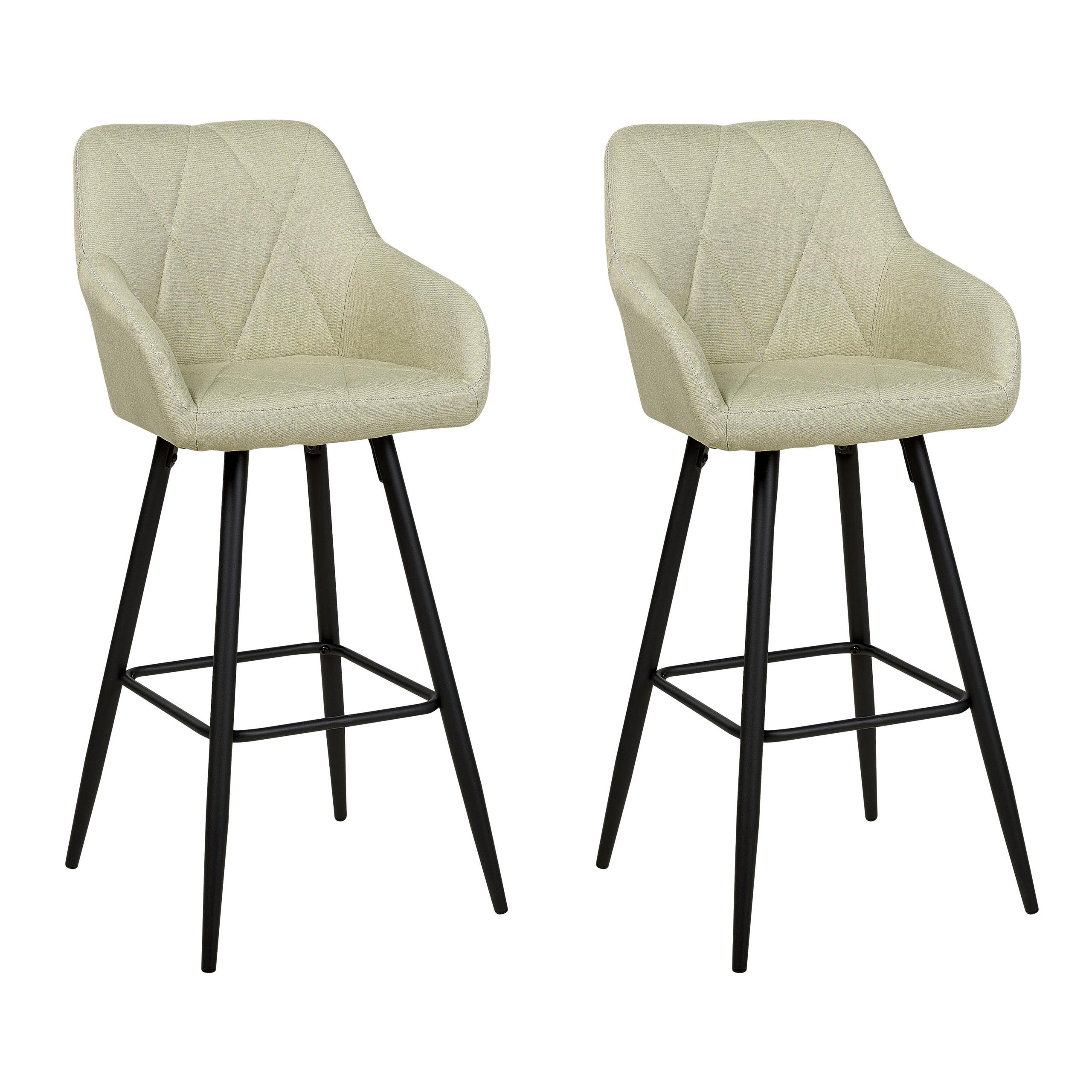 BARSTUHL 2er-Set Polsterbezug Grün Darien - Grün, Textil/Metall (47/104/47cm) - Beliani