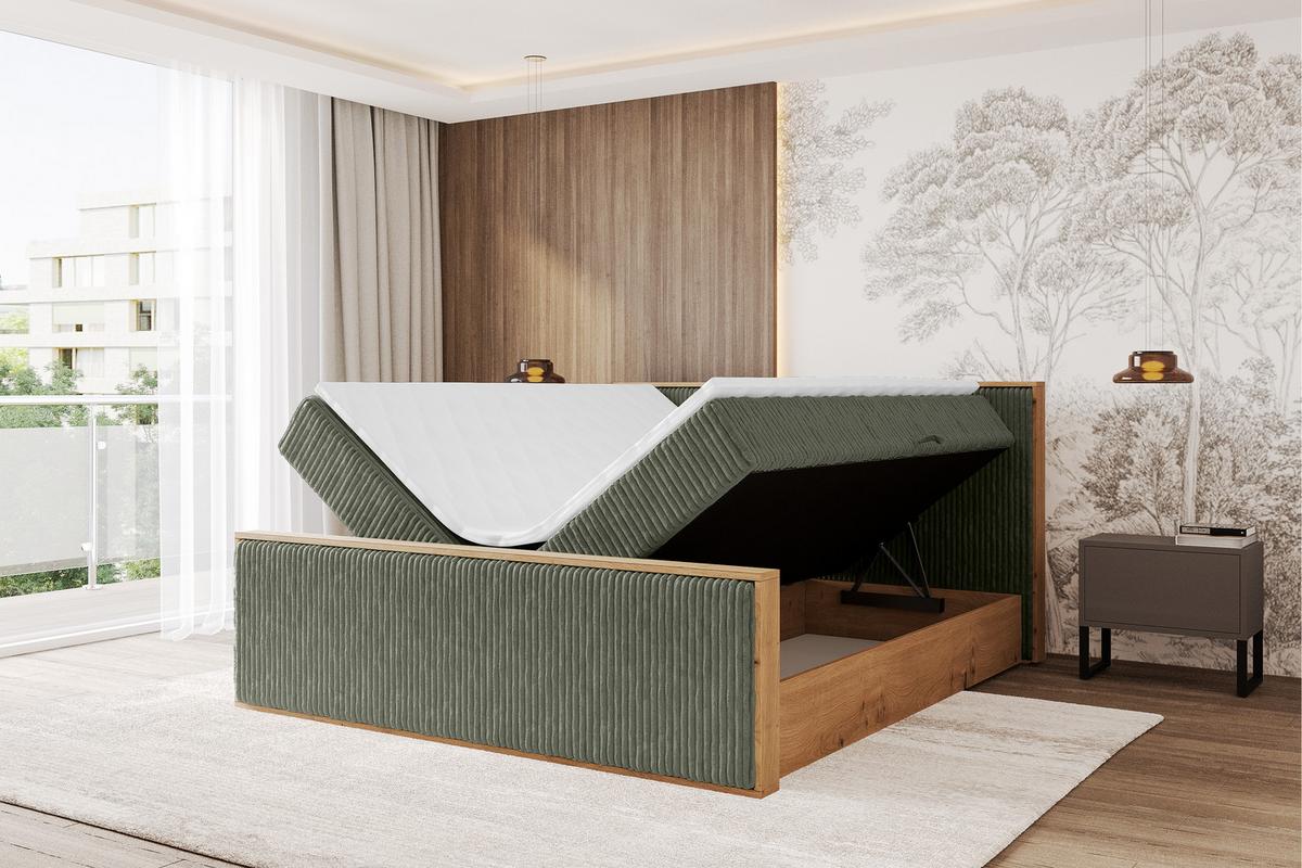 BOXBETT LOLLI9 -Z 120x200 - H3 Olivgrün - Olivgrün, Holzwerkstoff (120/200cm) - ALTDECOR
