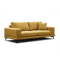 SOFA MEDIOLANE 3-Sitzer, dunkelgelb - Dunkelgelb, Holzwerkstoff/Textil (233/87/96cm) - Wozimo