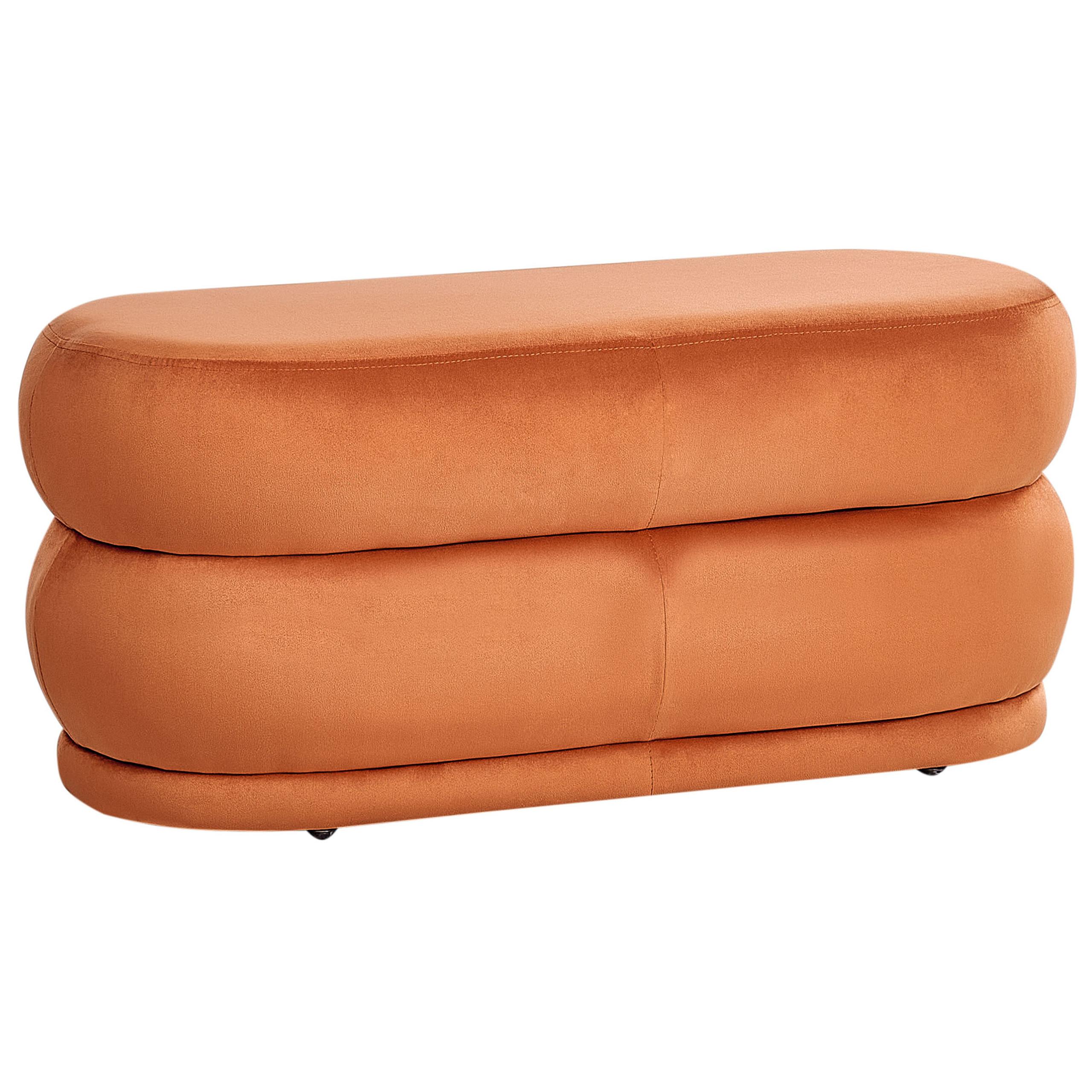 BANK Orange Ellendale - Orange, Textil (90/40/41cm) - Beliani