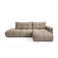 ECKSOFA DUCA R-S Grau Chenille mit Schlaffunktion - Sandfarben, Holz (266.5/266.5cm) - MASSENO