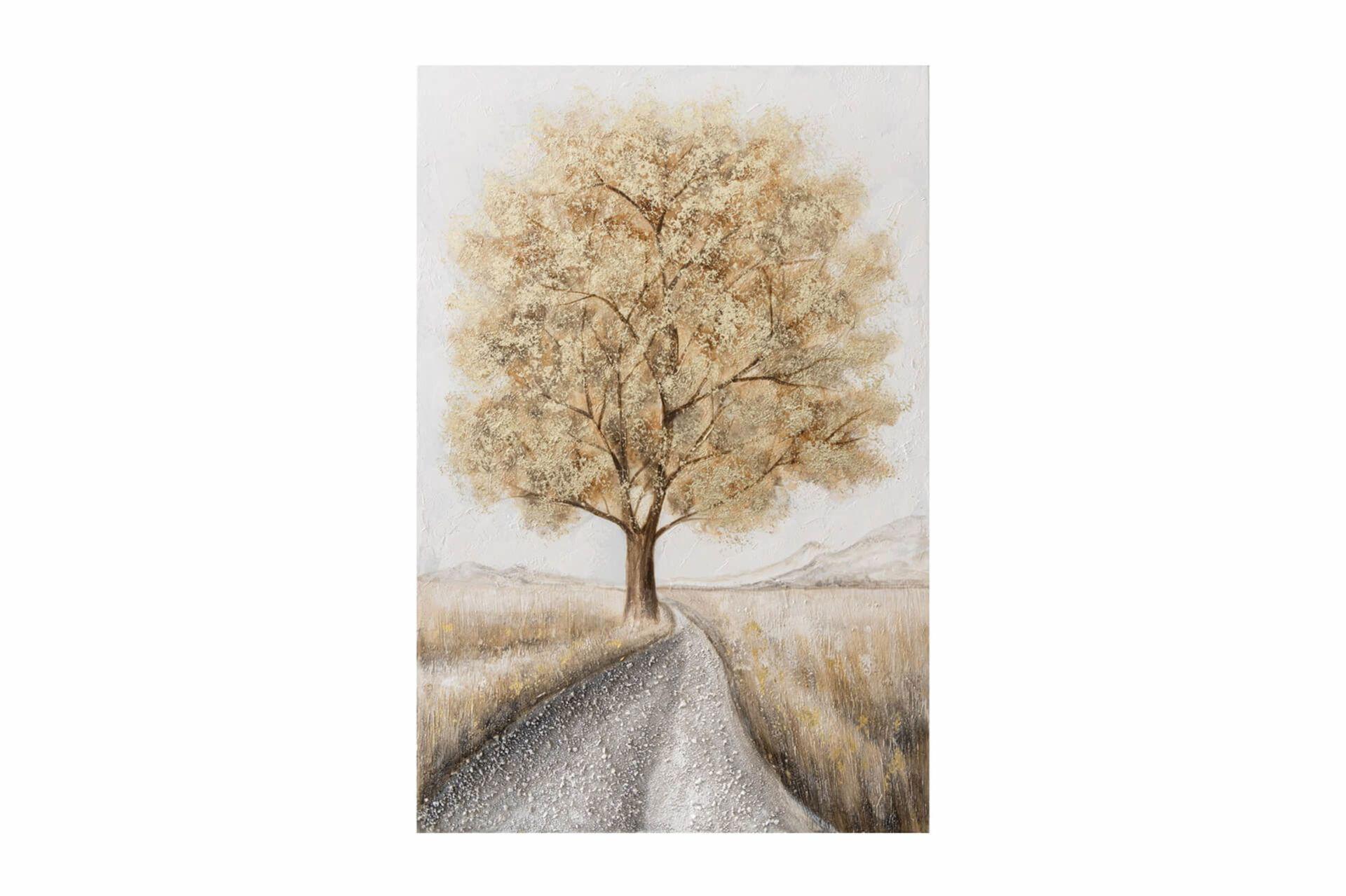 ACRYLBILD HANDGEMALT 60/90 cm - Beige/Grau, Holz/Textil (60/90cm) - KUNSTLOFT