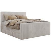 BOXSPRINGBETT TILIANO KING DUO 180/200 - Hellgrau Cord - H4 - Hellgrau, Textil (180/200cm) - MKS
