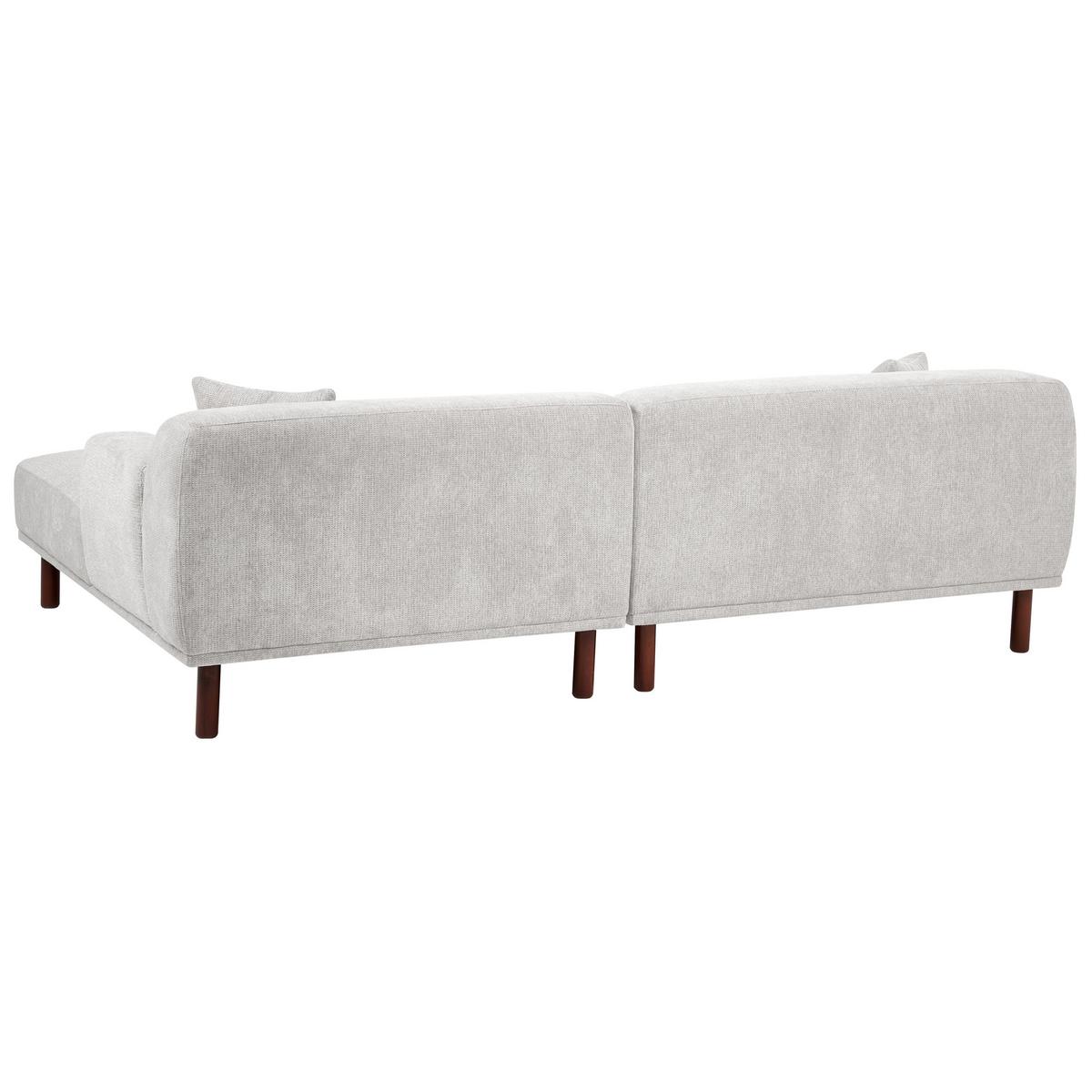 ECKSOFA 3-Sitzer Stoff Hellgrau linksseitig Holt - Hellgrau, Textil (241/159cm) - Beliani