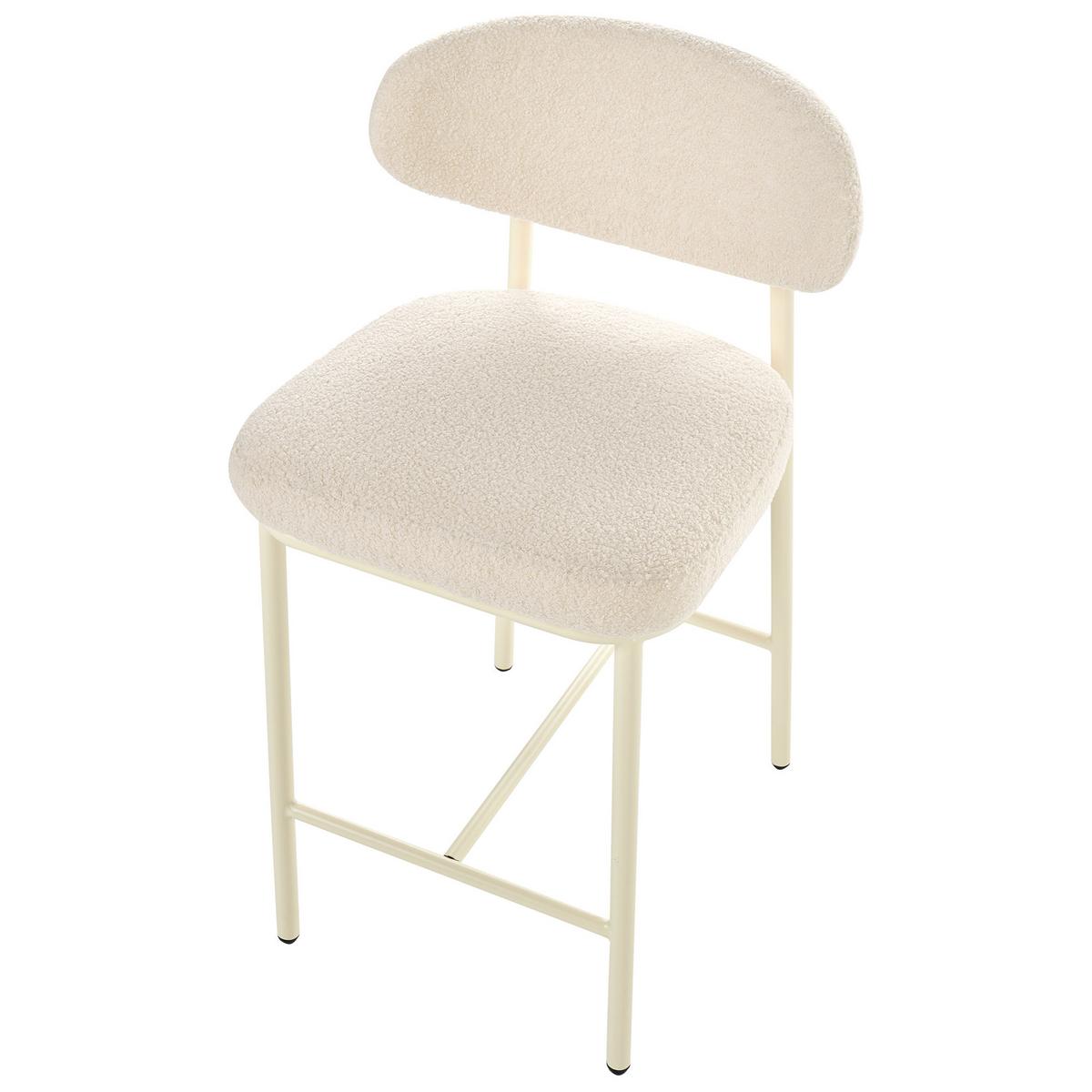 BARSTUHL 2er-Set Bouclé Hellbeige Unity - Beige, Textil (50/92/55cm) - Beliani