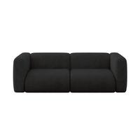 MODULARES Sofa 2-SITZER MIRA-S1 228x89x70 Schwarz cm Velours - Anthrazit/Schwarz, Holzwerkstoff/Kunststoff (228/70/89cm) - ALTDECOR