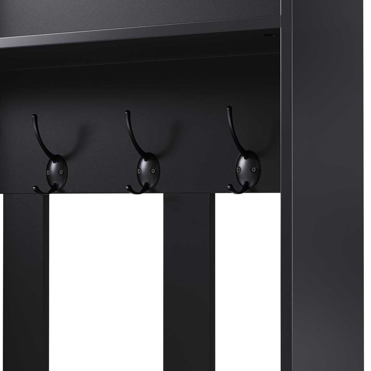 GARDEROBEN-SET 100 cm in Schwarz 6-in-1 Flurgarderobe - Schwarz, Holzwerkstoff (100/180/35cm) - Urban Meuble