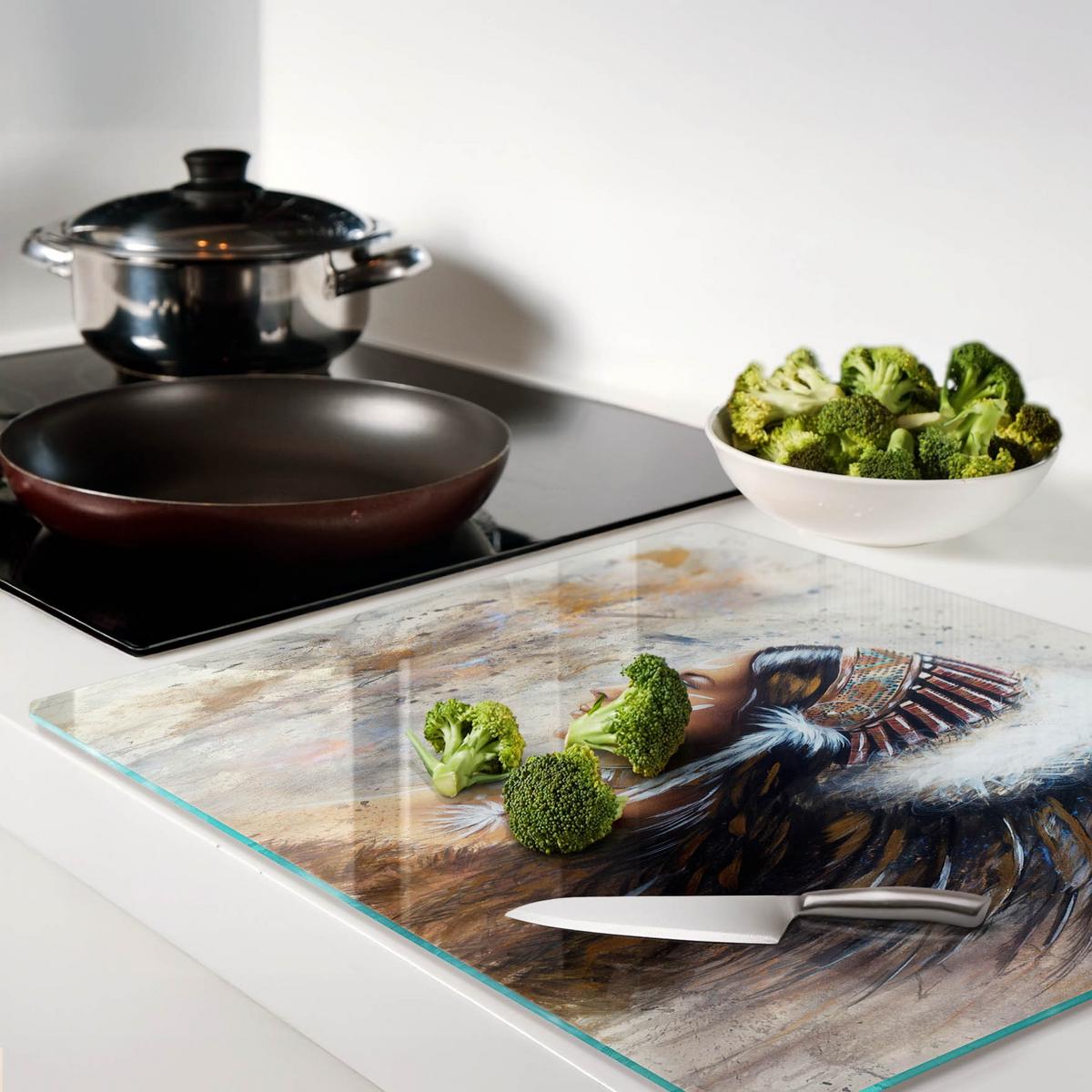 GLASPLATTE 60x52 cm indisch - Braun, Glas (60/0.4/52cm) - TULUP