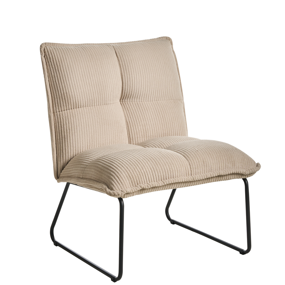 SESSEL 2er-Set Beige Bjasta - Beige/Schwarz, Textil (70/85/63cm) - Beliani