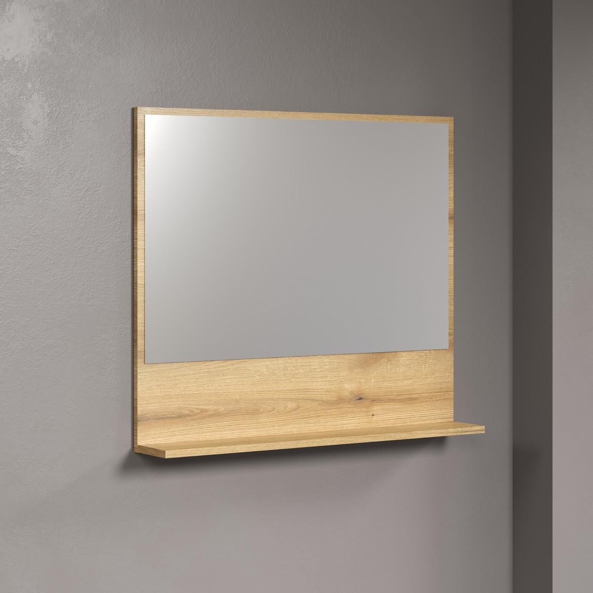 WANDSPIEGEL PureBliss Eiche Dekor - Eichefarben, Holzwerkstoff (80/74/14cm) - Trendteam